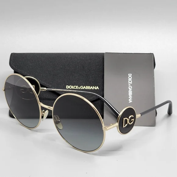 Dolce & Gabbana Gold and Black Round Sunglasses DG Baroque Sunglasses in Black and Gold for Women  main image 2